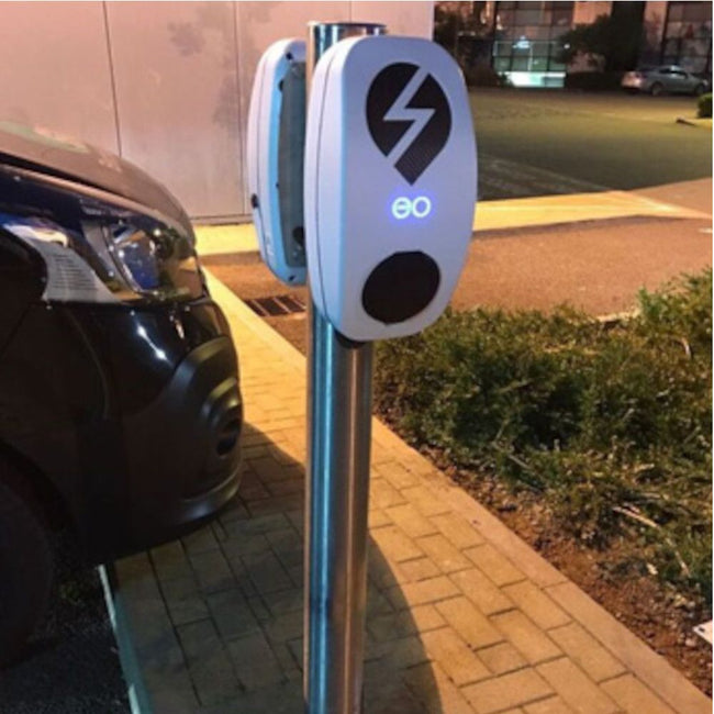EO Stainless Steel EV Charger Mounting Post - Double Round Premium